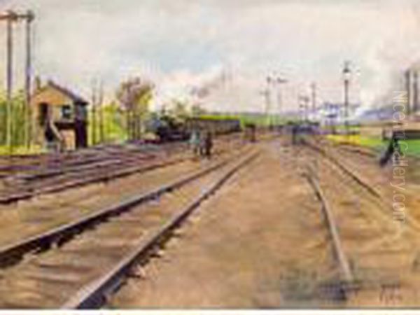 The Sidings Oil Painting by Stanhope Alexander Forbes