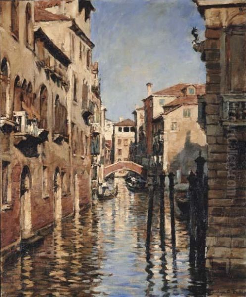 A Venetian Backwater Oil Painting by Stanhope Alexander Forbes