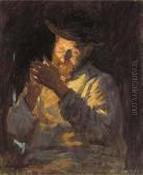 Lighting Up Oil Painting by Stanhope Alexander Forbes