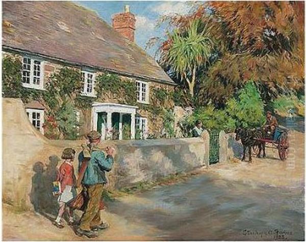 An Old Cornish Manor Oil Painting by Stanhope Alexander Forbes