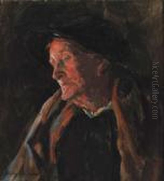 Portrait Of An Old Lady Oil Painting by Stanhope Alexander Forbes