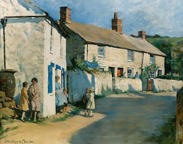 The Village Street, Newlyn Oil Painting by Stanhope Alexander Forbes