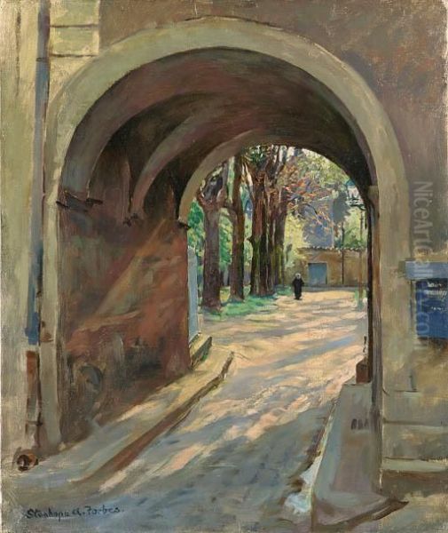 The Old Courtyard, Cahors Oil Painting by Stanhope Alexander Forbes