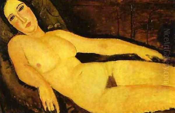 Nude On A Divan Oil Painting by Amedeo Modigliani