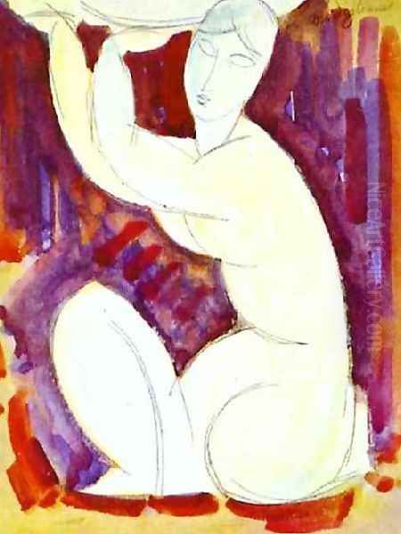 Caryatid I Oil Painting by Amedeo Modigliani