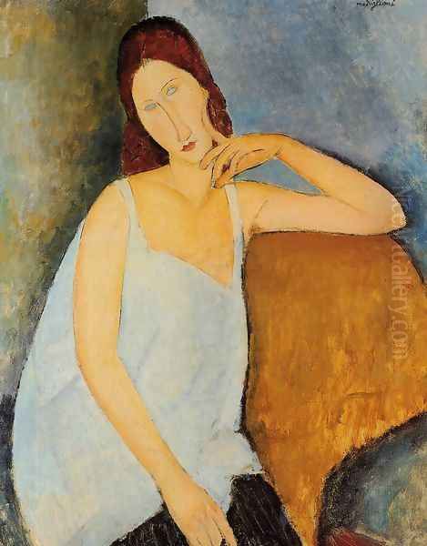 Portrait of Jeanne Hebuterne II Oil Painting by Amedeo Modigliani