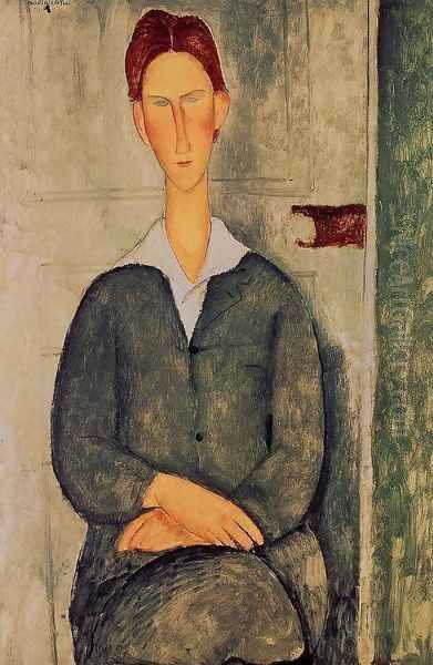 Giovanotto dai Capelli Rosse Oil Painting by Amedeo Modigliani