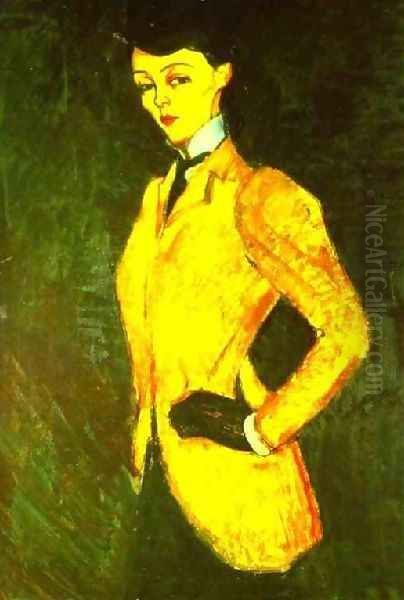 Woman In Yellow Jacket The AmazonWoman In Yellow Jacket The Amazon Oil Painting by Amedeo Modigliani