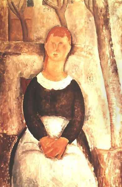 La Belle Epiciere Oil Painting by Amedeo Modigliani