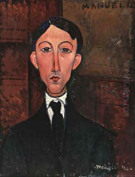 Bust of Manuel Humbert Oil Painting by Amedeo Modigliani