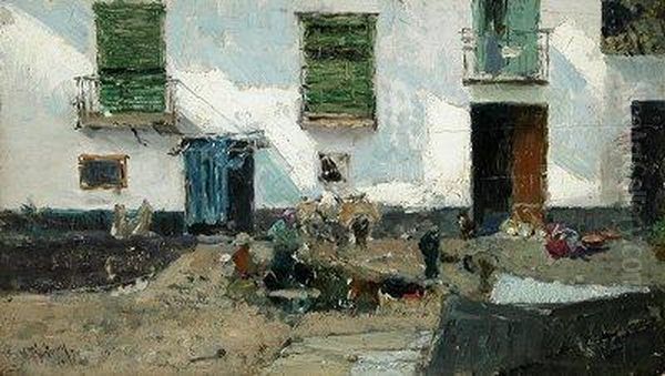 Mercado Callejero. Oil Painting by Mariano Jose Maria Bernardo Fortuny y Carbo