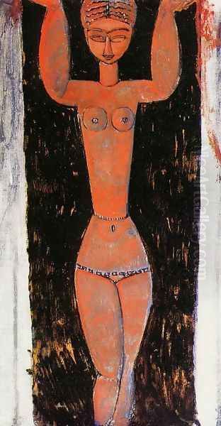 Caryatid III Oil Painting by Amedeo Modigliani