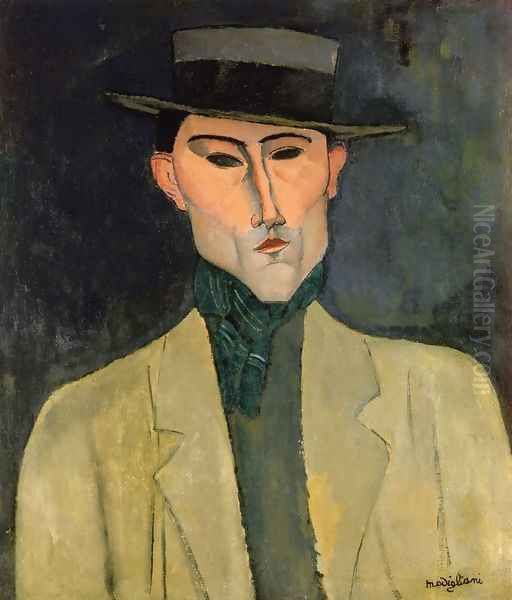 Man witih Hat Oil Painting by Amedeo Modigliani