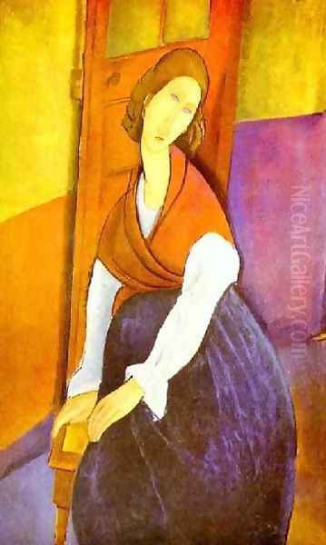 Portrait Of Jeanne Hebuterne Oil Painting by Amedeo Modigliani