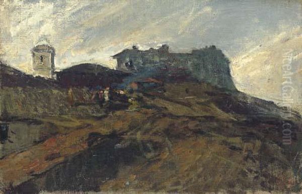 Una Casa En El Campo Espanol Oil Painting by Mariano Jose Maria Bernardo Fortuny y Carbo