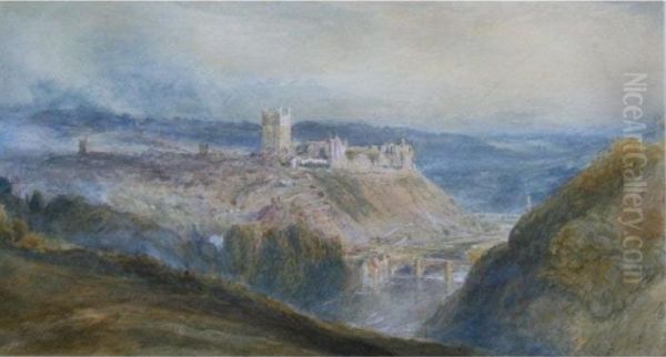 Richmond Castle, Yorkshire Oil Painting by Myles Birket Foster