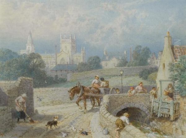 Dunfermline Abbey Oil Painting by Myles Birket Foster