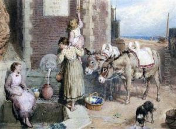 'well At Hastings' Oil Painting by Myles Birket Foster