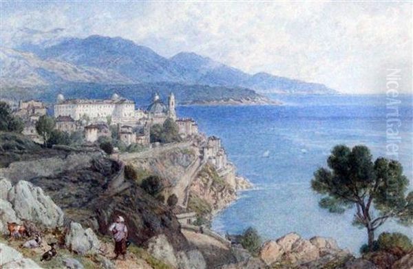 Monaco Oil Painting by Myles Birket Foster