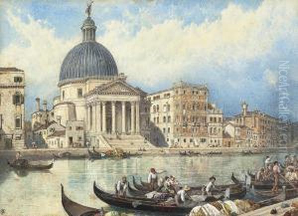 The Church Of San Simone And San Judi, Venice Oil Painting by Myles Birket Foster