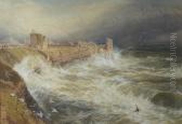 Stormy Day, St.andrews Oil Painting by Myles Birket Foster