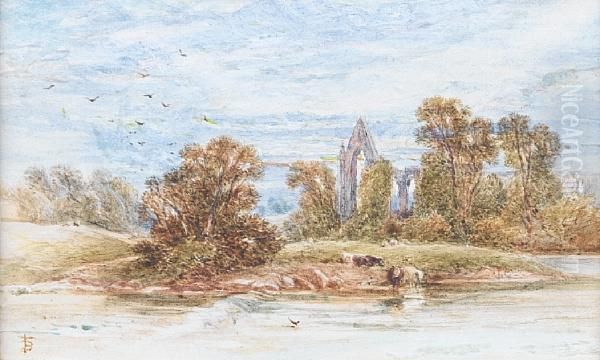 Bolton Abbey Oil Painting by Myles Birket Foster