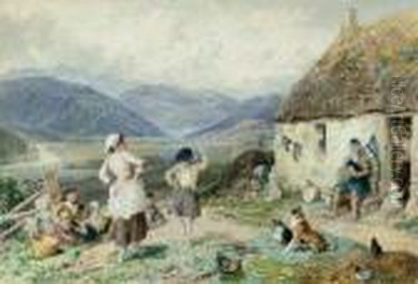 Near Ballater Oil Painting by Myles Birket Foster