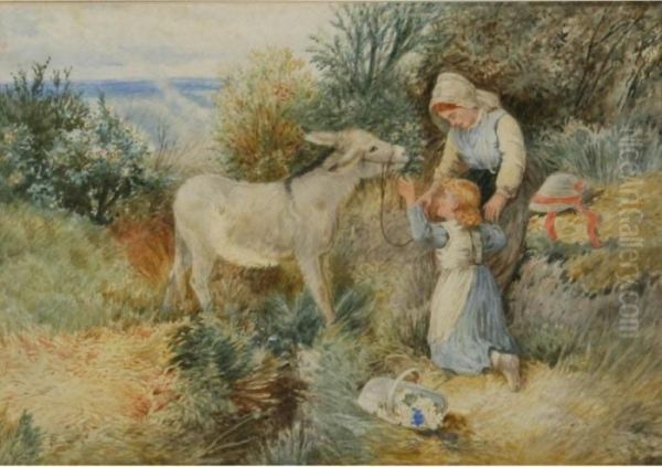 Pet On The Common Oil Painting by Myles Birket Foster