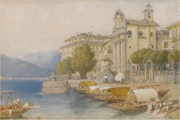 Isolabella, Lake Maggiore Oil Painting by Myles Birket Foster