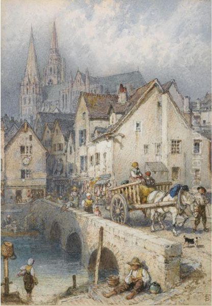 Chartres Oil Painting by Myles Birket Foster