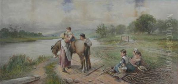 The First Lesson Oil Painting by Myles Birket Foster