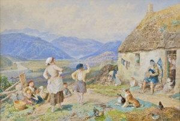 Near Ballater Oil Painting by Myles Birket Foster