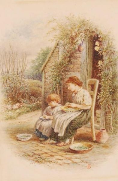 The Gleaners Oil Painting by Myles Birket Foster