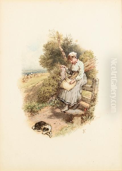 Resting by Myles Birket Foster