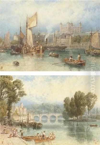 Richmond On Thames; And The Tower Of London Oil Painting by Myles Birket Foster