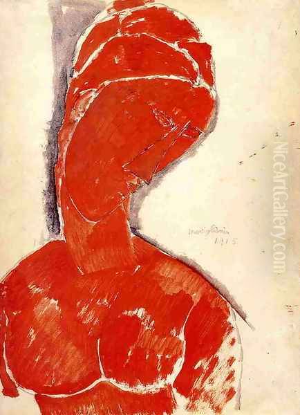 Nude Bust Oil Painting by Amedeo Modigliani