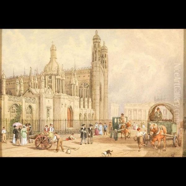 Cambridge Oil Painting by Myles Birket Foster