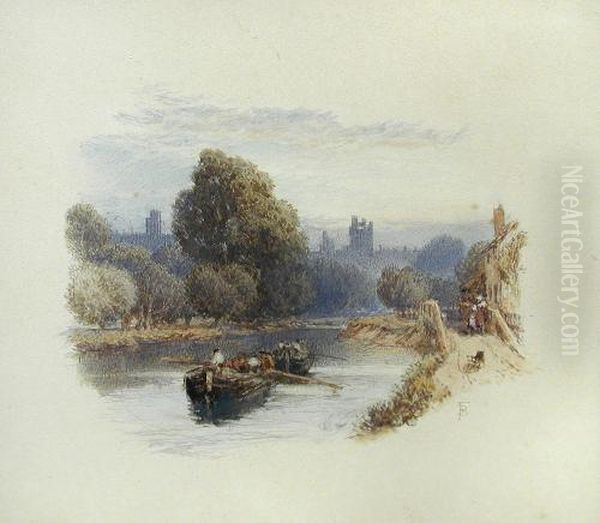 Nearwindsor Lock; Henley On Thames; Wargrave All Oil Painting by Myles Birket Foster