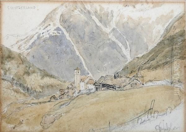 Simplon, Switzerland Oil Painting by Myles Birket Foster