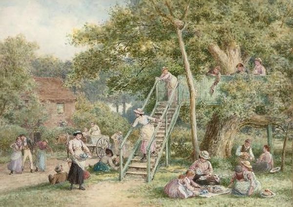 The Golden Grove, Chertsey Oil Painting by Myles Birket Foster