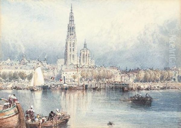 Antwerp Oil Painting by Myles Birket Foster