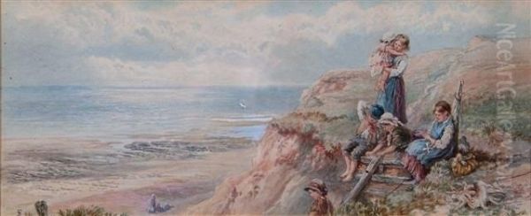 The Top Of The Cliff Oil Painting by Myles Birket Foster