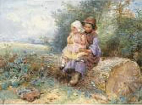 The Little Nurse Oil Painting by Myles Birket Foster