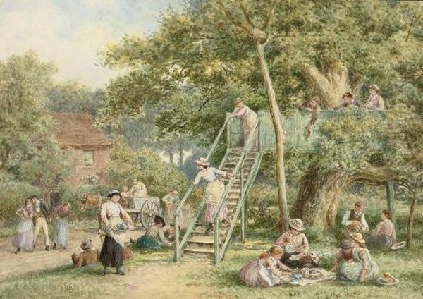 The Golden Grove, Chertsey Oil Painting by Myles Birket Foster