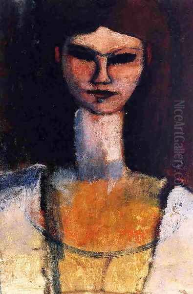 Bust of a Young Woman Oil Painting by Amedeo Modigliani