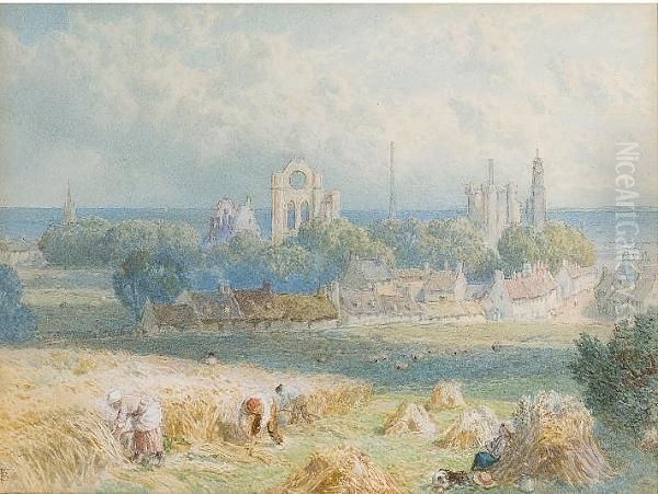 Arbroath Abbey, Angus, Scotland Oil Painting by Myles Birket Foster