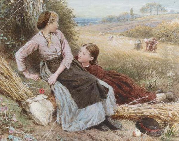 The Errant Harvesters Oil Painting by Myles Birket Foster