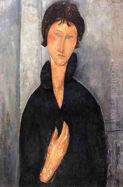 Woman with Blue Eyes Oil Painting by Amedeo Modigliani