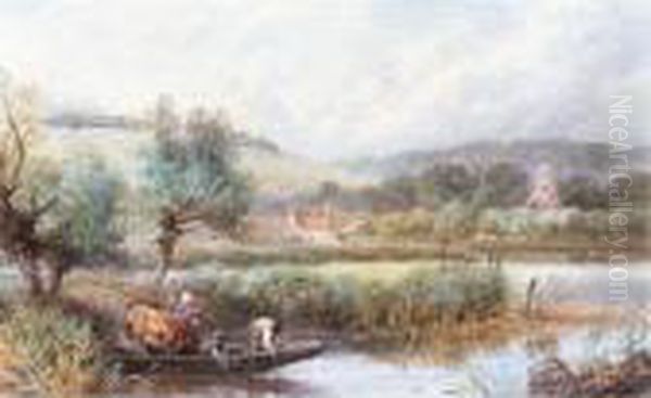 Streatley On Thames, Berkshire Oil Painting by Myles Birket Foster