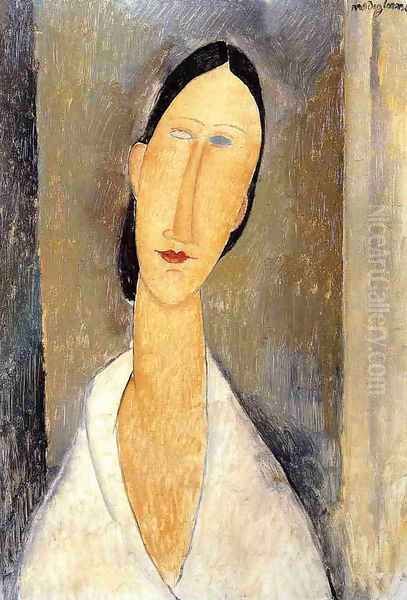 Hanka Zborowska Oil Painting by Amedeo Modigliani